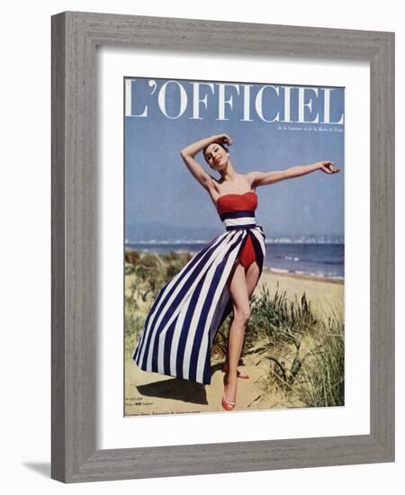 L'Officiel - Jacques Heim, Ensemble de Plage en Coton-Philippe Pottier-Framed Art Print