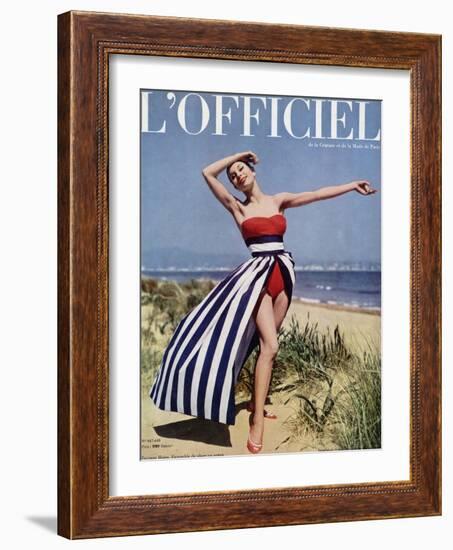 L'Officiel - Jacques Heim, Ensemble de Plage en Coton-Philippe Pottier-Framed Art Print