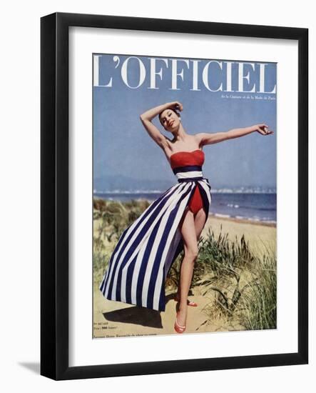 L'Officiel - Jacques Heim, Ensemble de Plage en Coton-Philippe Pottier-Framed Art Print