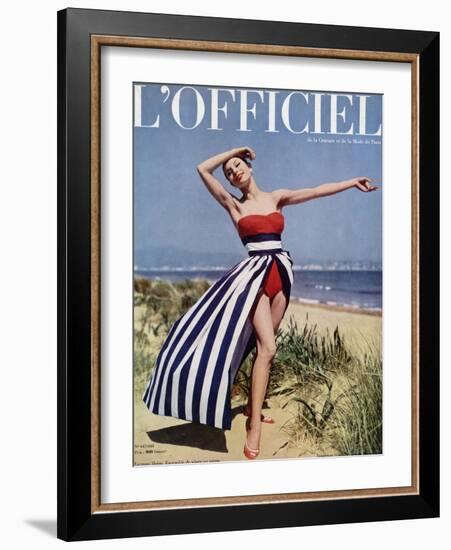 L'Officiel - Jacques Heim, Ensemble de Plage en Coton-Philippe Pottier-Framed Art Print