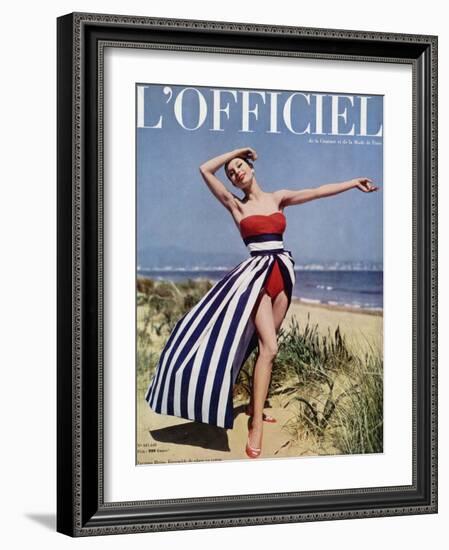 L'Officiel - Jacques Heim, Ensemble de Plage en Coton-Philippe Pottier-Framed Art Print