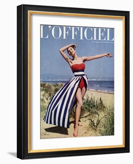 L'Officiel - Jacques Heim, Ensemble de Plage en Coton-Philippe Pottier-Framed Art Print