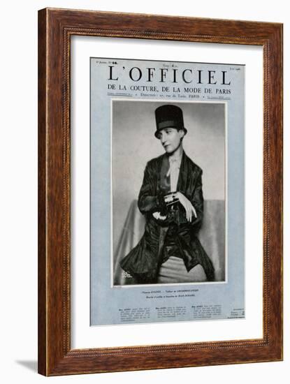 L'Officiel, January 1926 - Mlle Olga Pouffkine-Madame D'Ora-Framed Art Print