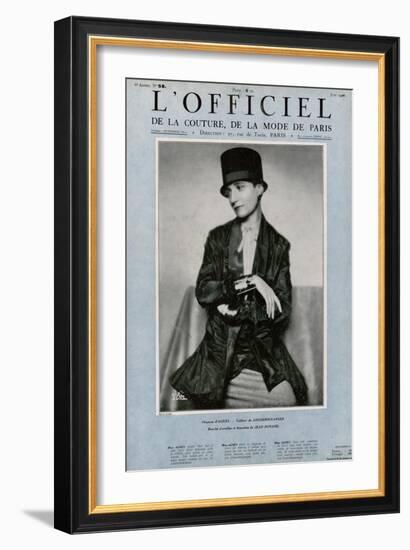 L'Officiel, January 1926 - Mlle Olga Pouffkine-Madame D'Ora-Framed Art Print