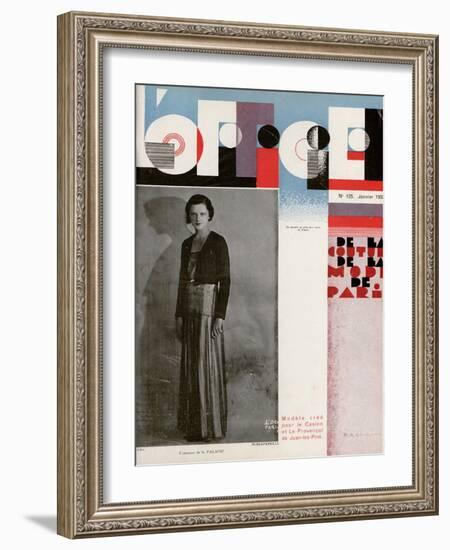 L'Officiel, January 1932 - Comtesse de La Falaise-Madame D'Ora & A.P. Covillot-Framed Art Print