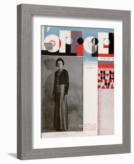 L'Officiel, January 1932 - Comtesse de La Falaise-Madame D'Ora & A.P. Covillot-Framed Art Print
