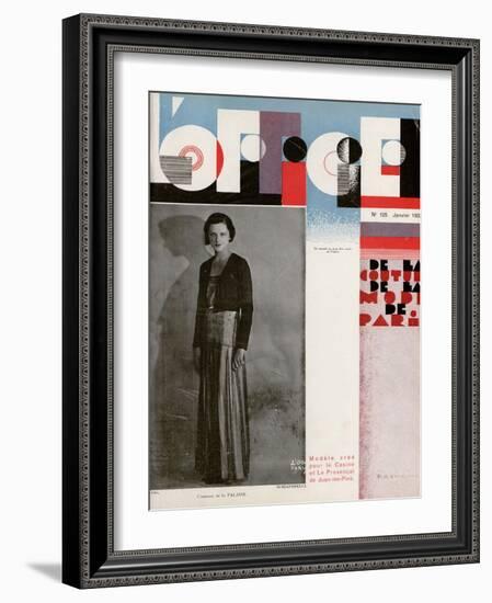 L'Officiel, January 1932 - Comtesse de La Falaise-Madame D'Ora & A.P. Covillot-Framed Art Print