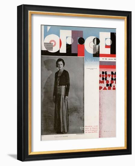 L'Officiel, January 1932 - Comtesse de La Falaise-Madame D'Ora & A.P. Covillot-Framed Art Print