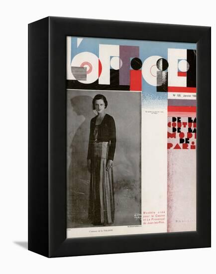 L'Officiel, January 1932 - Comtesse de La Falaise-Madame D'Ora & A.P. Covillot-Framed Stretched Canvas