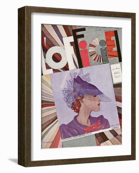 L'Officiel, January 1935 - Monte-Carlo/Maggy Rouff-A.P. Covollot-Framed Art Print