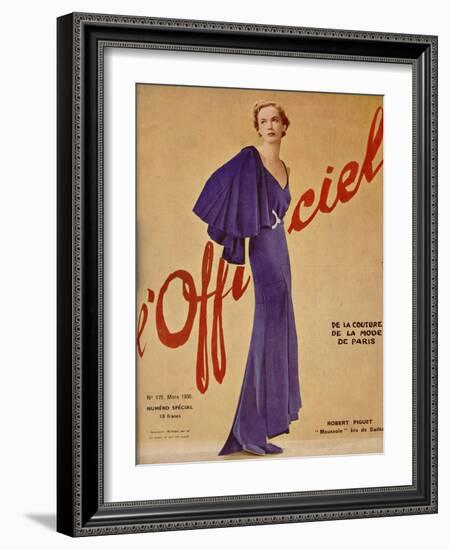 L'Officiel, January 1936 - Loretta de Marcel Rochas-J. H. Lartogue-Framed Art Print