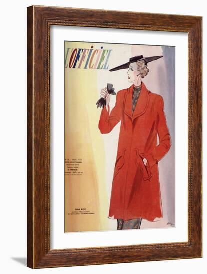 L'Officiel, January 1938 - Madeleine Vionnet-Lbenigni-Framed Art Print