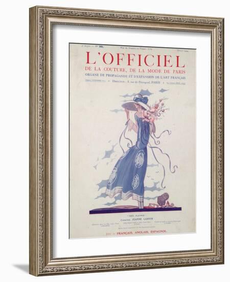 L'Officiel, July 1924 - Robe d'Après-Midi Très Fleurie-Jeanne Lanvin-Framed Art Print