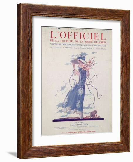 L'Officiel, July 1924 - Robe d'Après-Midi Très Fleurie-Jeanne Lanvin-Framed Art Print