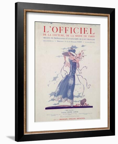 L'Officiel, July 1924 - Robe d'Après-Midi Très Fleurie-Jeanne Lanvin-Framed Art Print