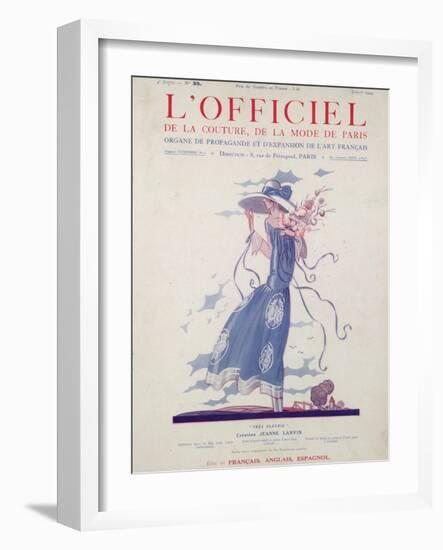 L'Officiel, July 1924 - Robe d'Après-Midi Très Fleurie-Jeanne Lanvin-Framed Art Print