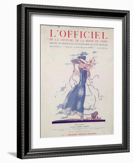 L'Officiel, July 1924 - Robe d'Après-Midi Très Fleurie-Jeanne Lanvin-Framed Art Print