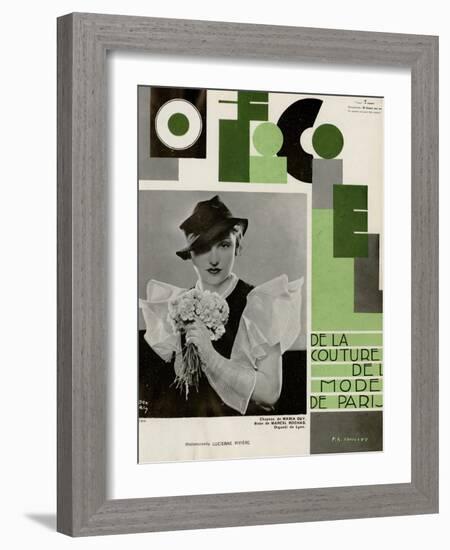 L'Officiel, July 1933 - Lucienne Rivière-Madame D'Ora & A.P. Covillot-Framed Art Print