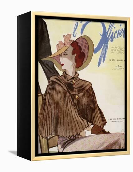 L'Officiel, July 1936 - A La Reigne d'Angleterre-Lbenigni-Framed Stretched Canvas