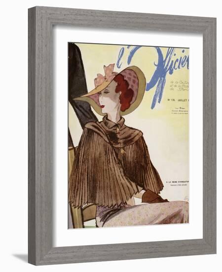 L'Officiel, July 1936 - A La Reigne d'Angleterre-Lbenigni-Framed Art Print
