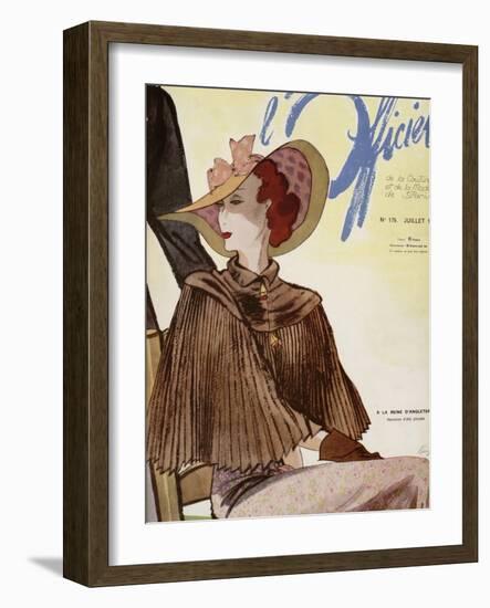 L'Officiel, July 1936 - A La Reigne d'Angleterre-Lbenigni-Framed Art Print