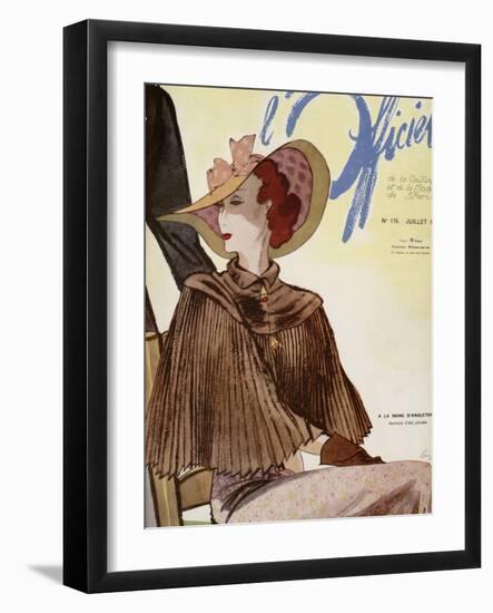 L'Officiel, July 1936 - A La Reigne d'Angleterre-Lbenigni-Framed Art Print