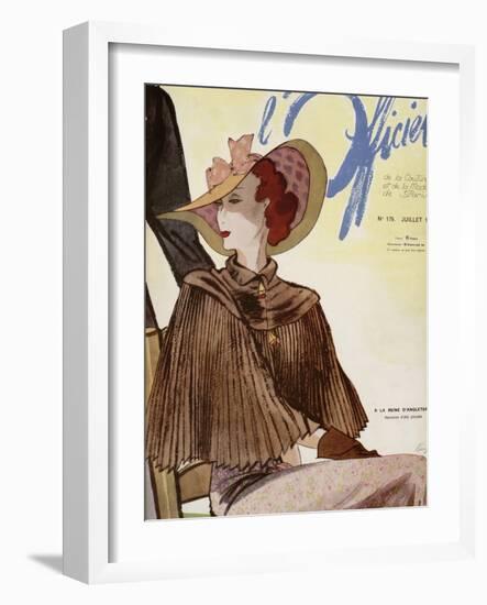 L'Officiel, July 1936 - A La Reigne d'Angleterre-Lbenigni-Framed Art Print