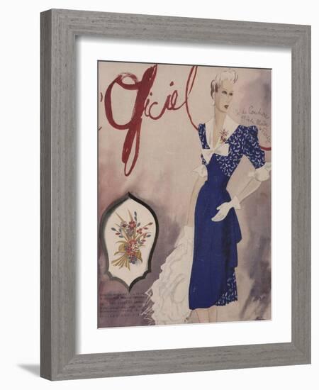 L'Officiel, July 1942 - Nina Ricci, Van Cleef et Arpels-Lbenigni-Framed Art Print