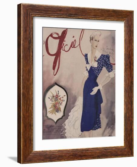 L'Officiel, July 1942 - Nina Ricci, Van Cleef et Arpels-Lbenigni-Framed Art Print