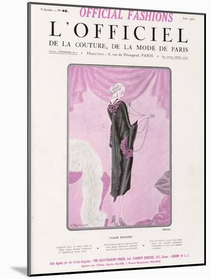 L'Officiel, June 1925 - Fleur Étrange-Drecoll-Mounted Art Print