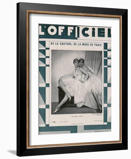 L'Officiel, June 1927 - Une Des Sisters G. en Robe de Worth-Madame D'Ora & Jean Dunand-Framed Art Print