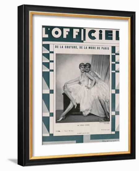 L'Officiel, June 1927 - Une Des Sisters G. en Robe de Worth-Madame D'Ora & Jean Dunand-Framed Art Print