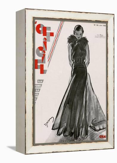 L'Officiel, June 1932 - Création Chanel-Drian-Framed Stretched Canvas