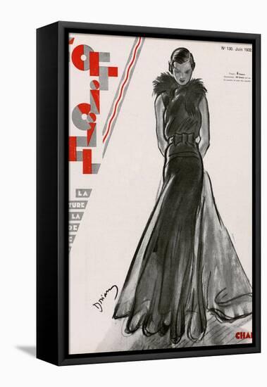 L'Officiel, June 1932 - Création Chanel-Drian-Framed Stretched Canvas