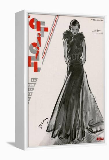 L'Officiel, June 1932 - Création Chanel-Drian-Framed Stretched Canvas