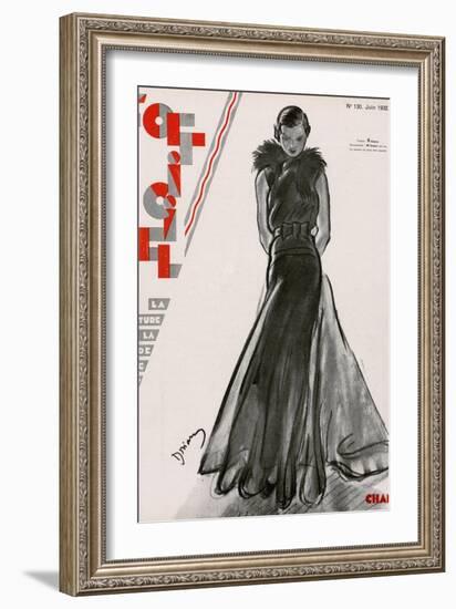 L'Officiel, June 1932 - Création Chanel-Drian-Framed Art Print