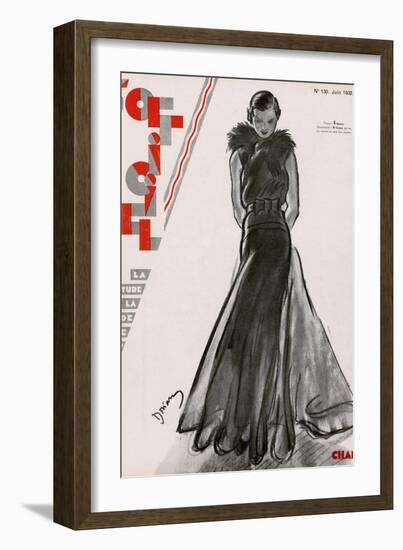 L'Officiel, June 1932 - Création Chanel-Drian-Framed Art Print