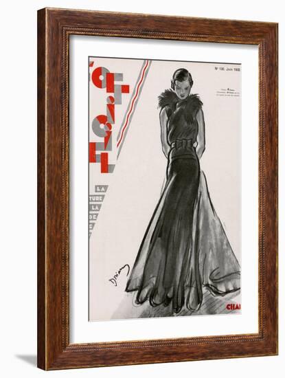 L'Officiel, June 1932 - Création Chanel-Drian-Framed Art Print