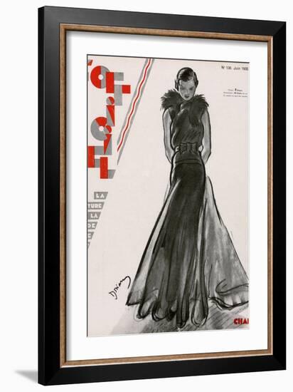 L'Officiel, June 1932 - Création Chanel-Drian-Framed Art Print