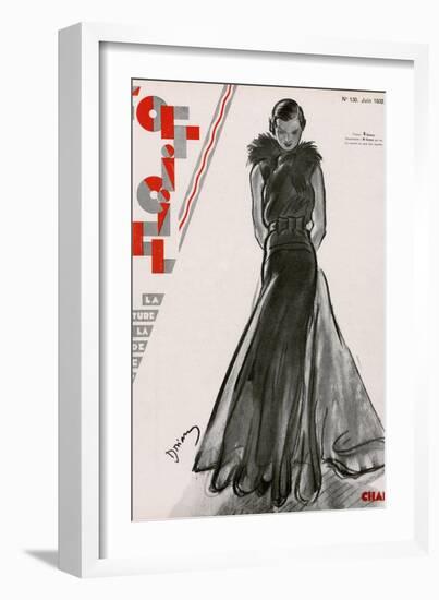 L'Officiel, June 1932 - Création Chanel-Drian-Framed Art Print