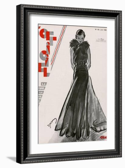 L'Officiel, June 1932 - Création Chanel-Drian-Framed Art Print