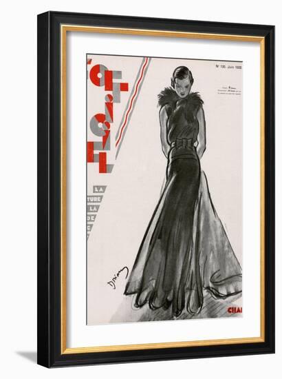 L'Officiel, June 1932 - Création Chanel-Drian-Framed Art Print