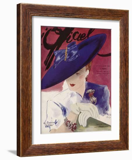 L'Officiel, June 1939 - Rose Valois-Lbenigni-Framed Art Print