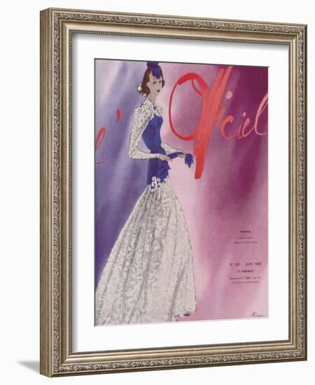 L'Officiel, June 1940 - Worth-Lbenigni-Framed Art Print