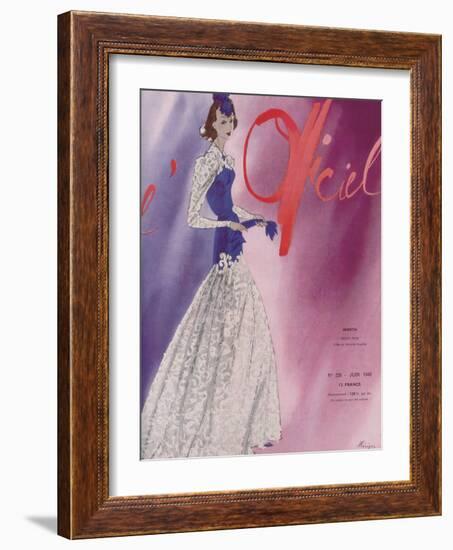 L'Officiel, June 1940 - Worth-Lbenigni-Framed Art Print