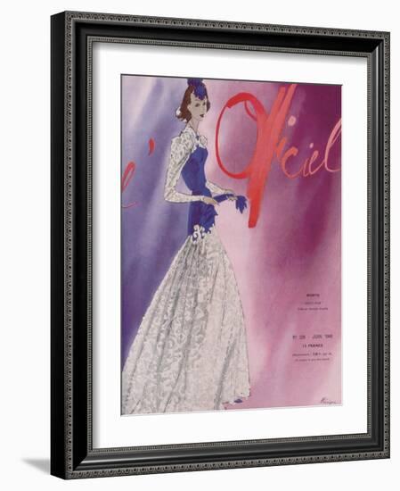 L'Officiel, June 1940 - Worth-Lbenigni-Framed Art Print