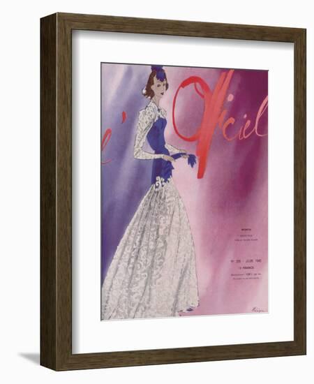 L'Officiel, June 1940 - Worth-Lbenigni-Framed Premium Giclee Print