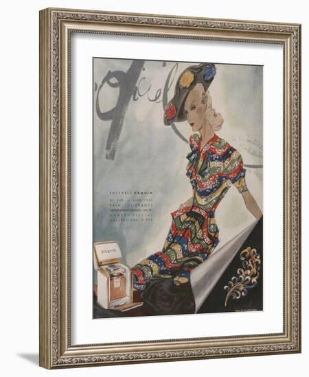 L'Officiel, June 1942 - Paquin, Bijoux de Mauboussin-Lbenigni-Framed Art Print