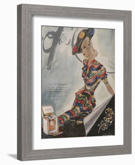 L'Officiel, June 1942 - Paquin, Bijoux de Mauboussin-Lbenigni-Framed Art Print