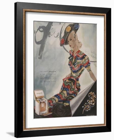 L'Officiel, June 1942 - Paquin, Bijoux de Mauboussin-Lbenigni-Framed Art Print